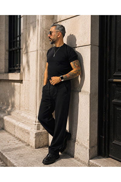 higo Erkek Lyocell Tencel Baggy Fit Lastikli Pantolon