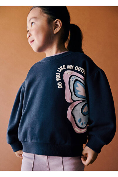 MANGO Baby %100 pamuklu çizim desenli sweatshirt