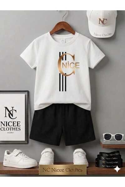 Leto Lykia Summer Children's T-Shirt Shorts Unisex (Vertical Three-Line Nice ...