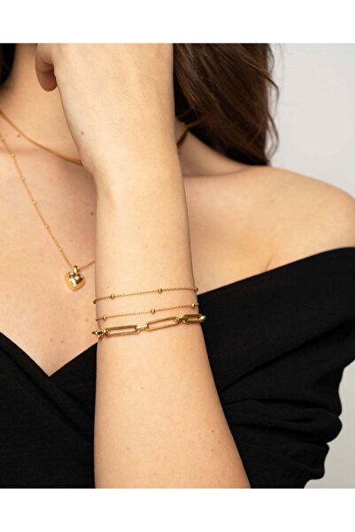 Stemma Jewelry Brățară Plain Ball din Argint 925, Placat cu Aur