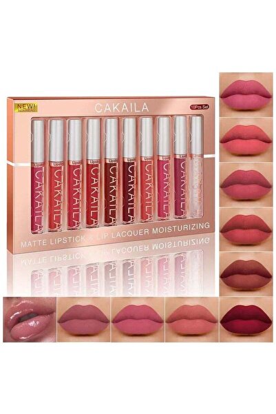 Genrice CAKAILA 10Pcs Matte Liquid Lipstick Set Contains Smooth Lip Lacquer f...