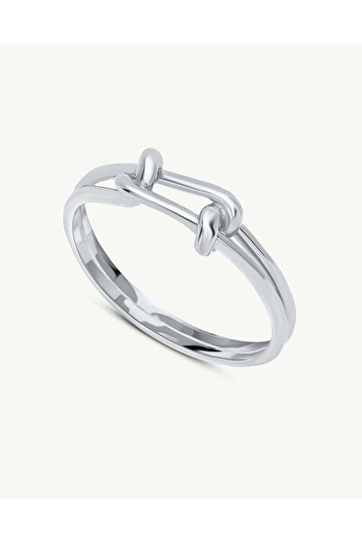 Stemma Jewelry Inel Lover's Knot din Argint 925, Placat cu Rodiu