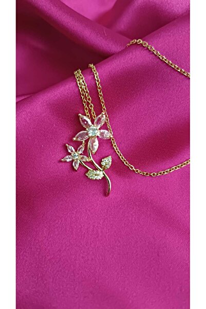 shop 316L Steel Women's Flower Figured Stone Necklace Elegant Flower Design G...
