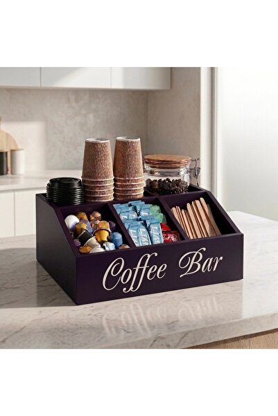 Generic Modern Wooden Coffee Corner Organizer - Premium Thai Mdf with Fire St...