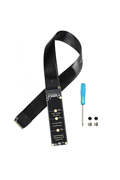 Alfais 6086 M.2 NVMe SSD PCIe 4.0 x4 Uzatma Kablosu M Key Adaptör Riser Card ...