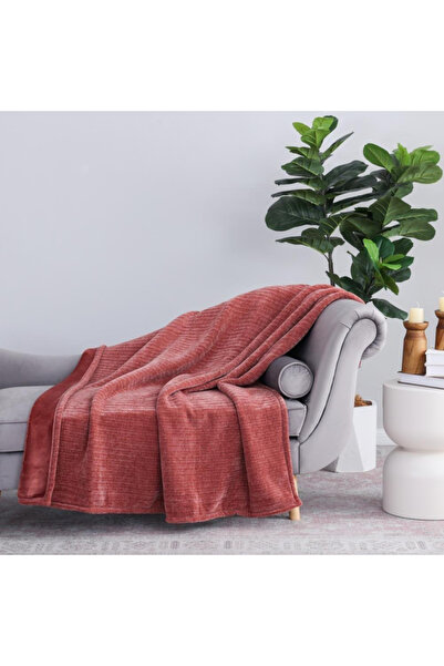 Generic Brand Knit Blankets - Terracotta / Brick.
