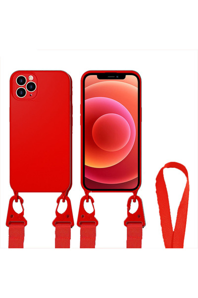 Cover Θήκη σιλικόνης TPU με κορδόνι - Κόκκινο (iPhone 13 Pro)
