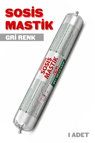 Badem10 Profesyonel Gri Renk Sosis Mastik S754 Pu Sealant 600 ml Sosis Mastik...