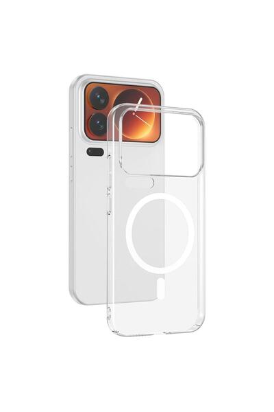 Mi7a Kristal Sararmaz Şeffaf Manyetik Halkalı Xiaomi Mi 17 Pro Max Uyumlu Tel...