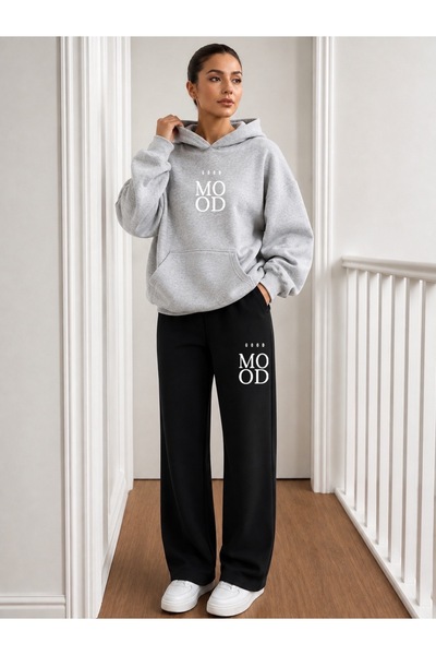 FUFLUNS Good Mood Printed Men's Hooded Tracksuit Set