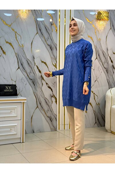 NY Mehlika Exclusive NY MEHLİKA BAKLAVA DESEN SOĞUK İP TUNİK 3288