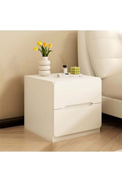 Generic Simple Solid-Color Style Bedside Table, Multi-Functional Solid Wood B...