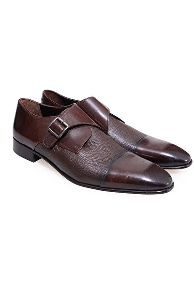 FRANCO CALVANI Brown Laceless Genuine Leather Leather Sole Men's Shoes