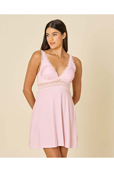 REDTAG Women Pink Padded Lace Babydoll