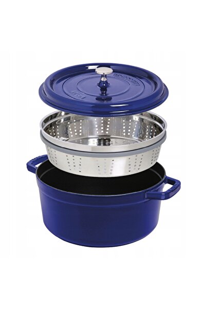 NO BRAND Staub La Cocotte Oală rotundă din fontă, cu vas interior de 5,2 litr...