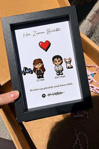 ÇELİKLER HEDİYE Kişiye Özel Spotify Çerçeve Sevgiliye Hediye Romantik Yıldönü...