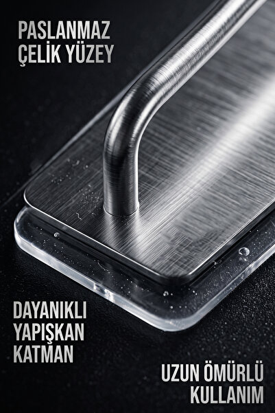 MUJGAN Tekli Paslanmaz Çelik Bulaşık Süngeri Tutucu Yapışkanlı Askılık
