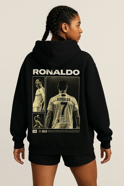 SVART WEAR Παιδικό φούτερ με στάμπα Ronaldo, 100% βαμβακερό, με κουκούλα