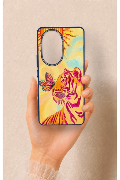 Vip Case Honor 200 Pro 5g Compatible Tiger of the Sun Patterned Silicone Case