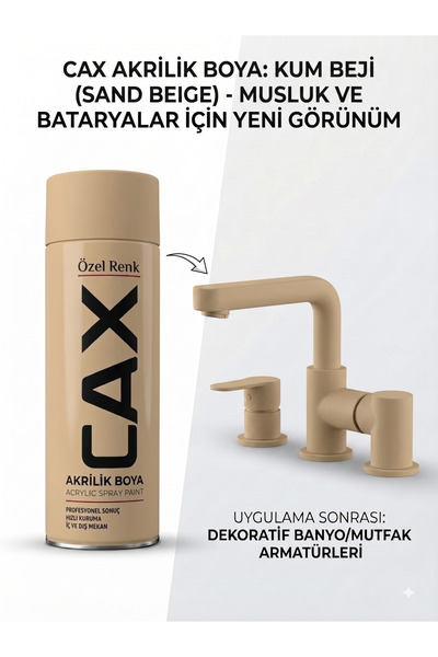 caxcolors CAX Akrilik Sprey Boya 400ml - Musluk, Mutfak & Banyo Batarya Yenil...