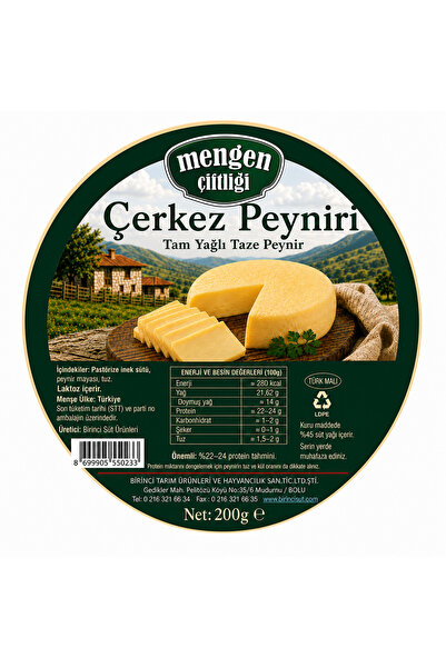 Birinci Süt Mengen Çiftliği Çerkez Peyniri 200 gr