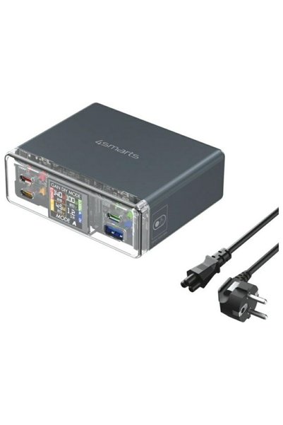 4smarts Lucid DIY Mode GaN 300W Stație de încărcare cu 4 porturi, Gri