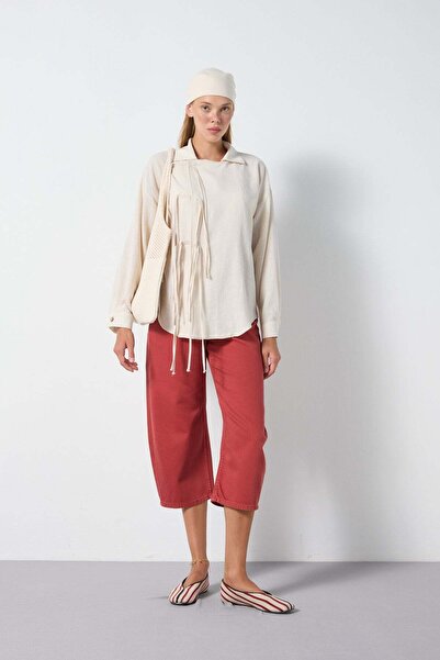 minaaise Women's Stone 100% Linen Special Design Premium Shirt 31191