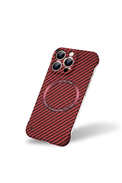Generic Brand كفر آيفون iPhone 13 pro من ألياف الكربون بتصميم نحيف ودعم MagSa...