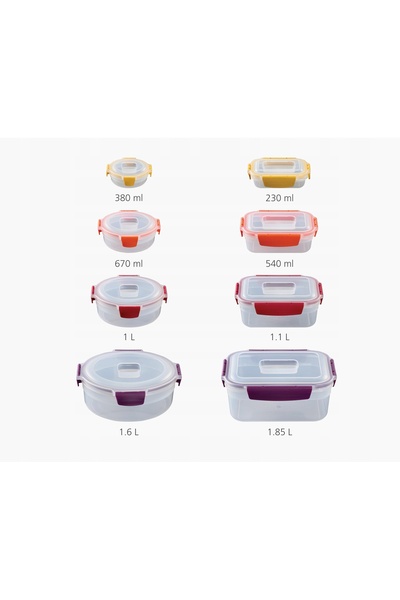 Joseph Joseph Set de 8 recipiente pentru alimente Nest Lock multicolore, rezi...