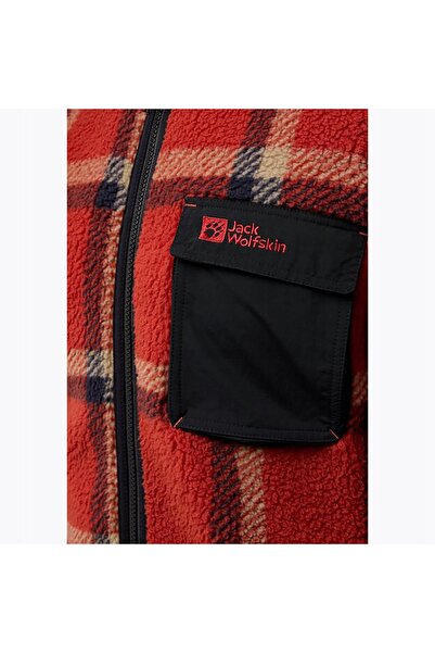 Jack Wolfskin Hanorac din fleece pentru bărbați Felslicht Check intense rust M