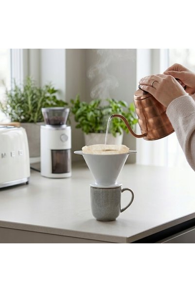 NO BRAND Filtru de cafea, porțelan, pâlnie, alb, dripper
