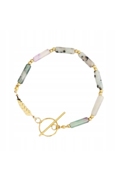 NO BRAND Brățară din oțel chirurgical placat cu aur de 14k BST1437