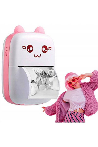 NO BRAND Mini imprimantă termică roz Bluetooth BARBIE