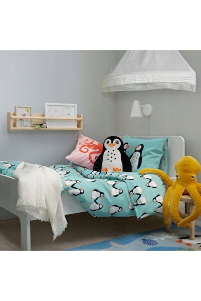 NO BRAND Pernă IKEA BLAVINGAD, în formă de pinguin, negru/alb, 40x32 cm