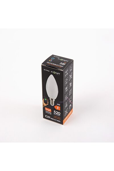 ecolight Bec LED tip lumânare E14 6W RGB+CCT Tuya