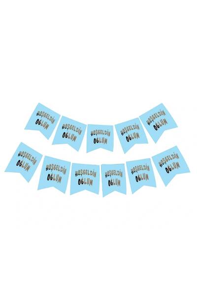 pınaxar Welcome My Son Written on Blue with Silver Newborn Baby Birth Decorat...