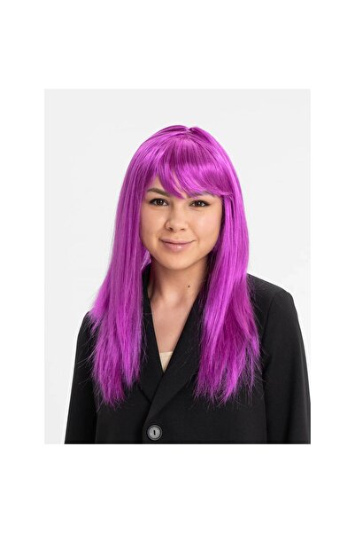 pınaxar Culoarea fucsia, tăiat drept, perucă lungă de petrecere