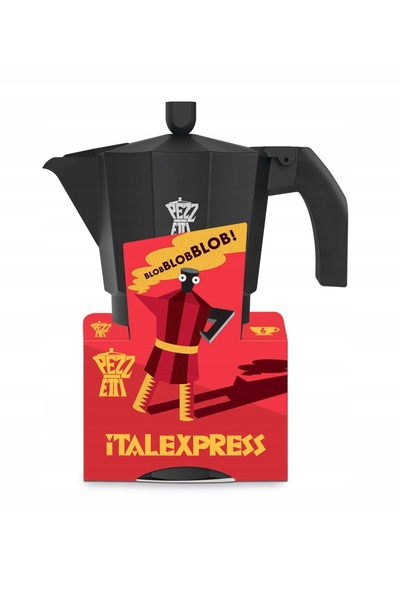 NO BRAND PEZZETTI ITALEXPRESS Cafetieră emailată (1 ceașcă) - Negru