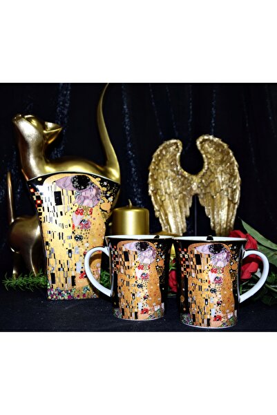 NO BRAND VAZĂ KLIMT „SĂRUTUL”, NEGRU, ÎN CUTIE