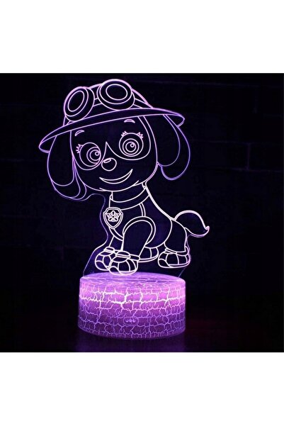 NO BRAND PSI PATROL PAW SKYE LAMPĂ DE NOAPTE LED 3D USB 16 CULORI + TELECOMANDĂ