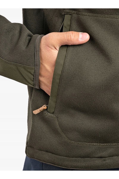 Fjällräven Hanorac din fleece Fjallraven Ovik - verde pădure închisă M