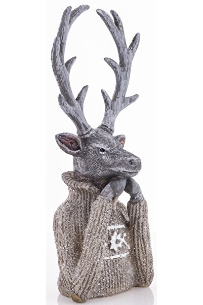 NO BRAND Figurină bust ren în pulover 19,5 cm