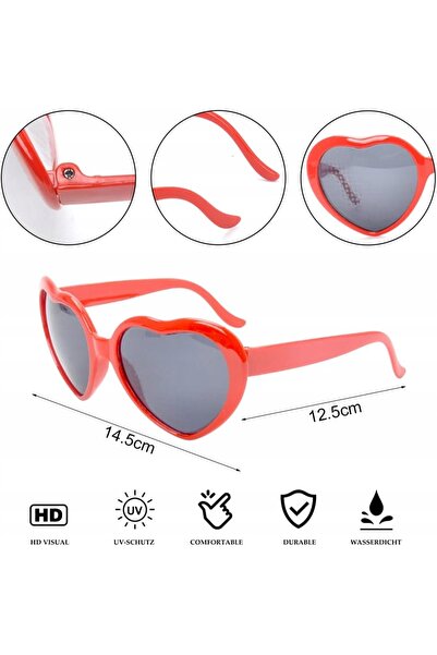 NO BRAND Ochelari de petrecere cu lentile flexibile în formă de inimă pentru ...