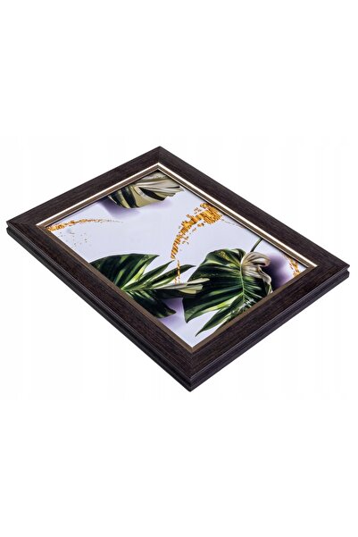 NO BRAND Ramă foto din lemn 21x29,7 A4, cu sticlă, maro, elegantă, pentru ani...