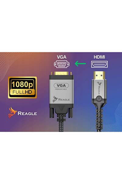 NO BRAND Cablu adaptor convertor HDMI - VGA Full HD 1080P 60Hz 2M