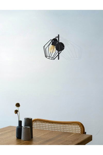 NO BRAND Aplică de perete neagră, metalică, stil loft, LED, Kaja BENET