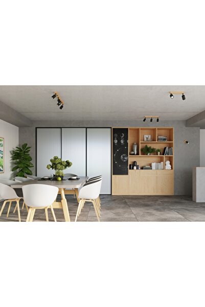 NO BRAND Aplică de perete VERDO negru/lemn 1xGU10 10W modernă Sollux Lighting