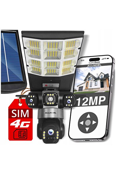 NO BRAND CAMERĂ SOLARĂ ROTATIVĂ CU 3 OBIECTIVE DE 12 MPx, CU CARTELĂ SIM, CU ...