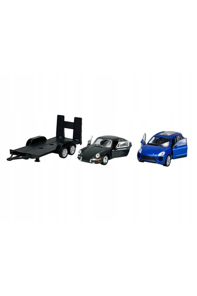 WELLY PACHET DE 2 PORSCHE MACAN TURBO + PORSCHE 911 SCARA 1:34 MODEL NOU DIN ...