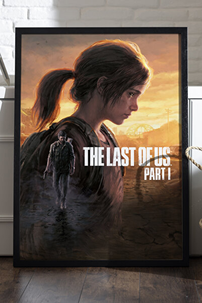 Duvarda The Last of Us Siyah Ahşap Çerçeveli Poster, Dekoratif Oyun Duvar Tab...